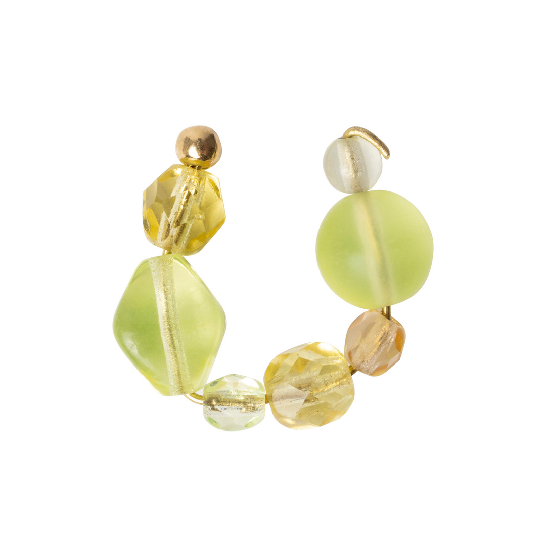 Czech glass yellow earcuff.
