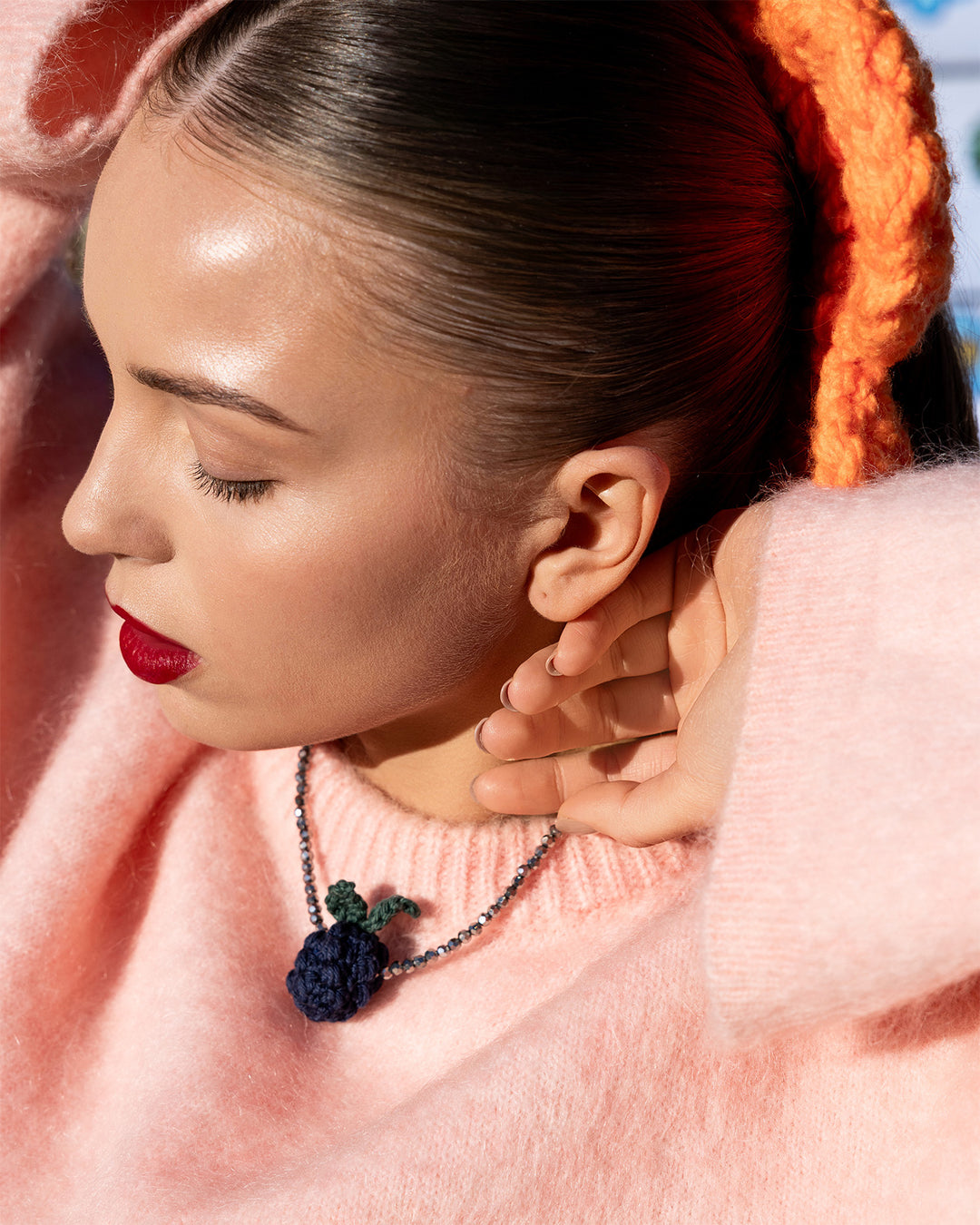 crochet blackberry on model