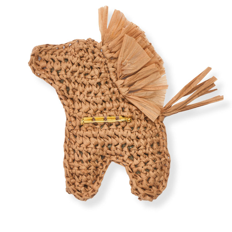 horse raffia brooch back