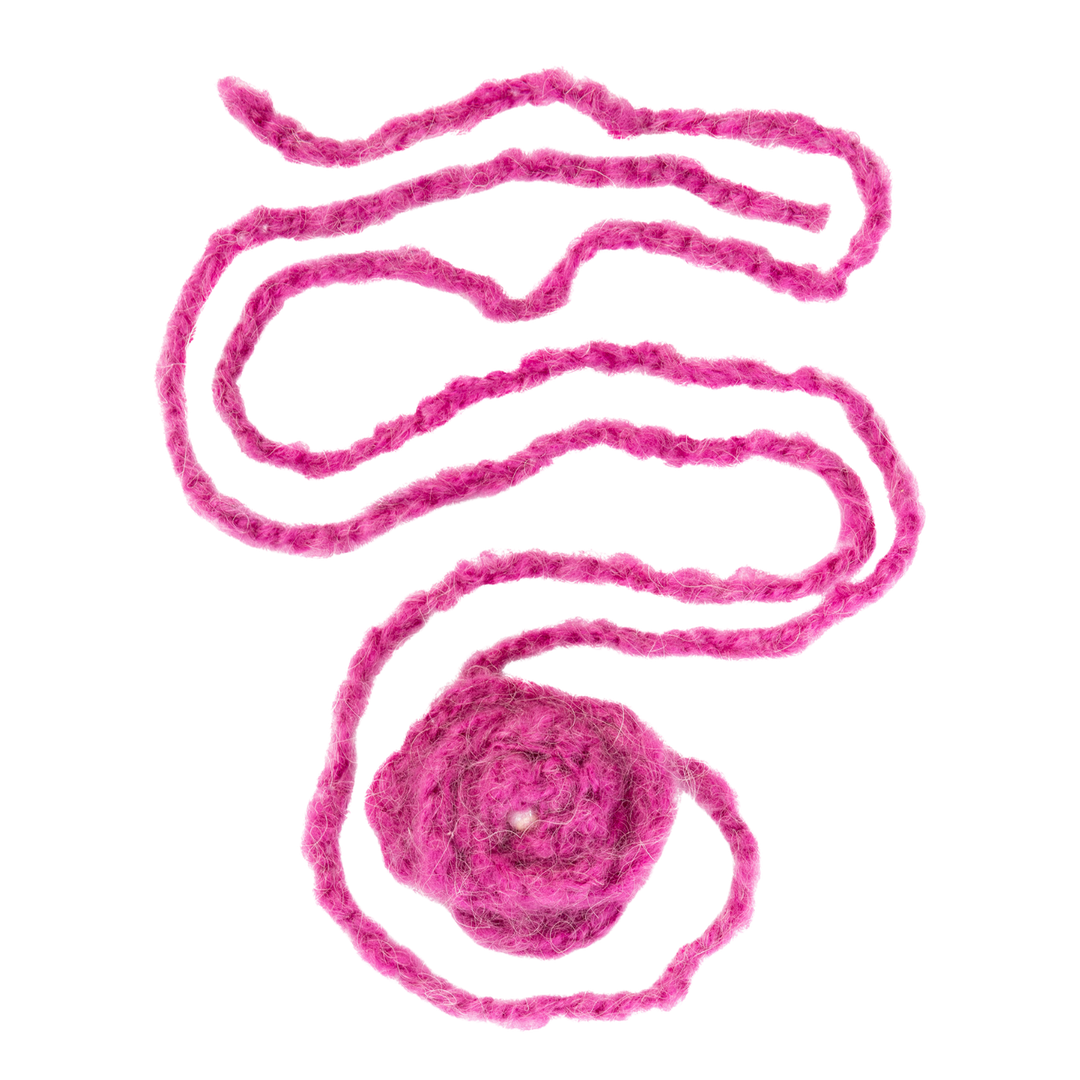 hot pink long crochet flower adjustable necklace