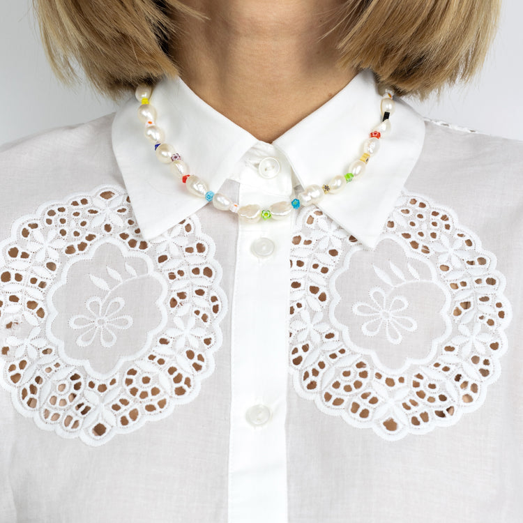 Fiori necklace on female model
