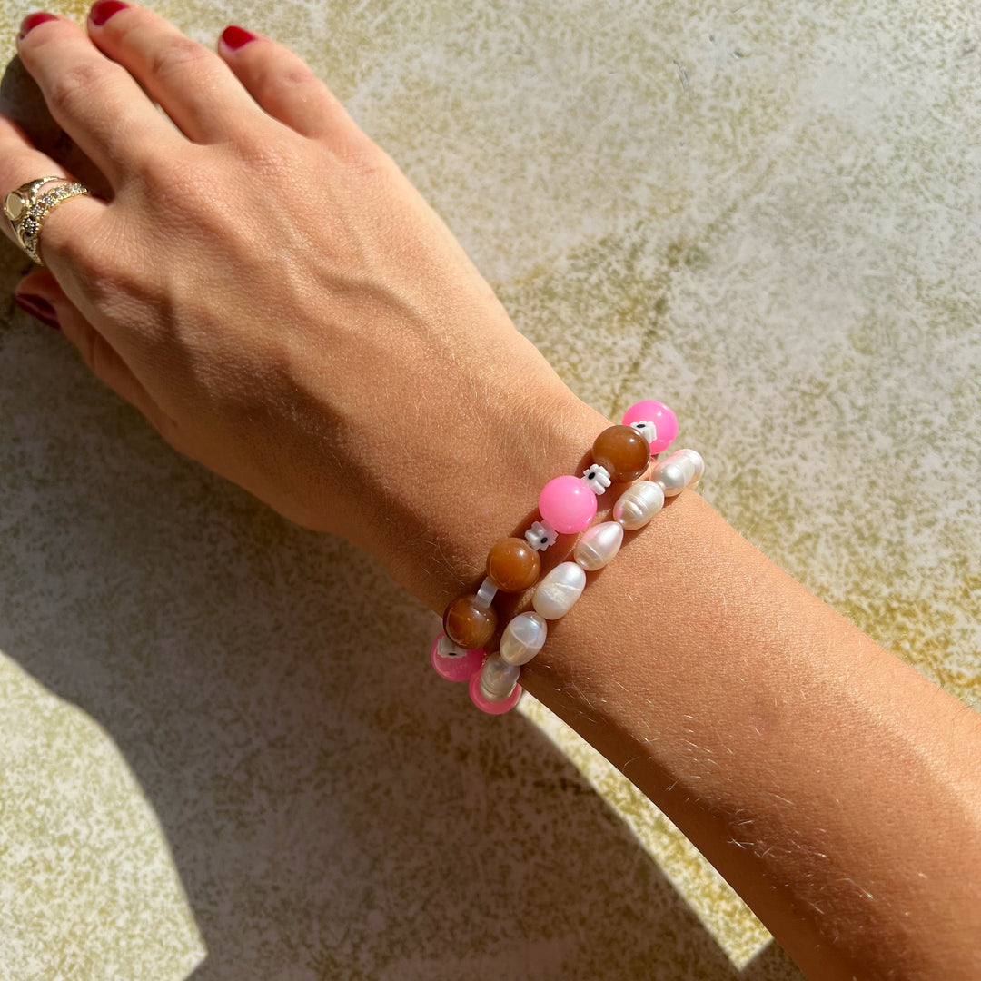 Gemstone and pearls bracelet