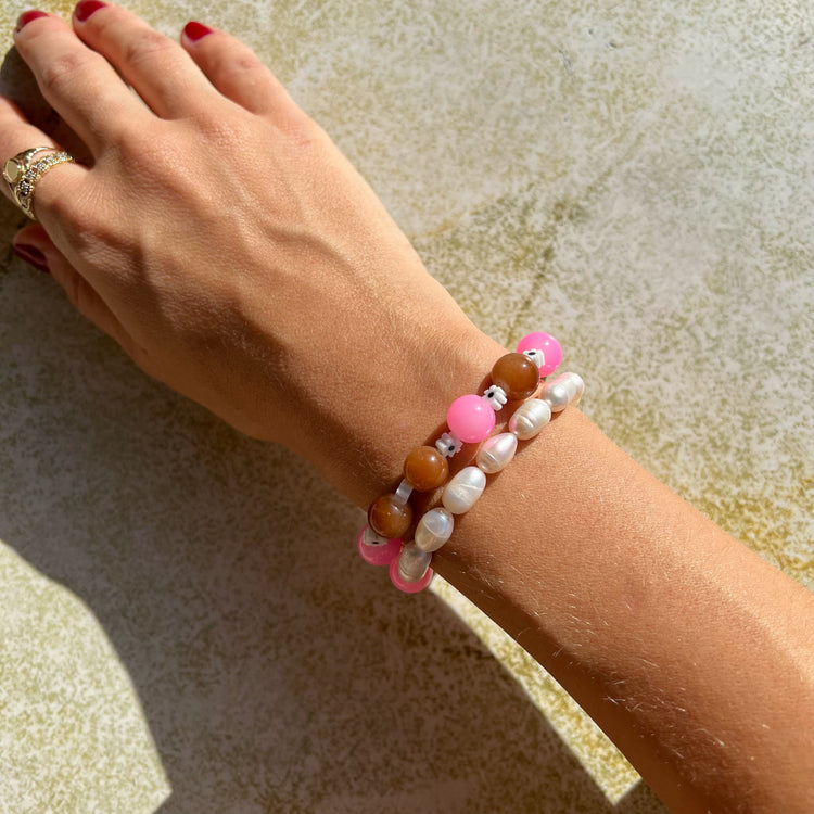 Gemstone and pearls bracelet