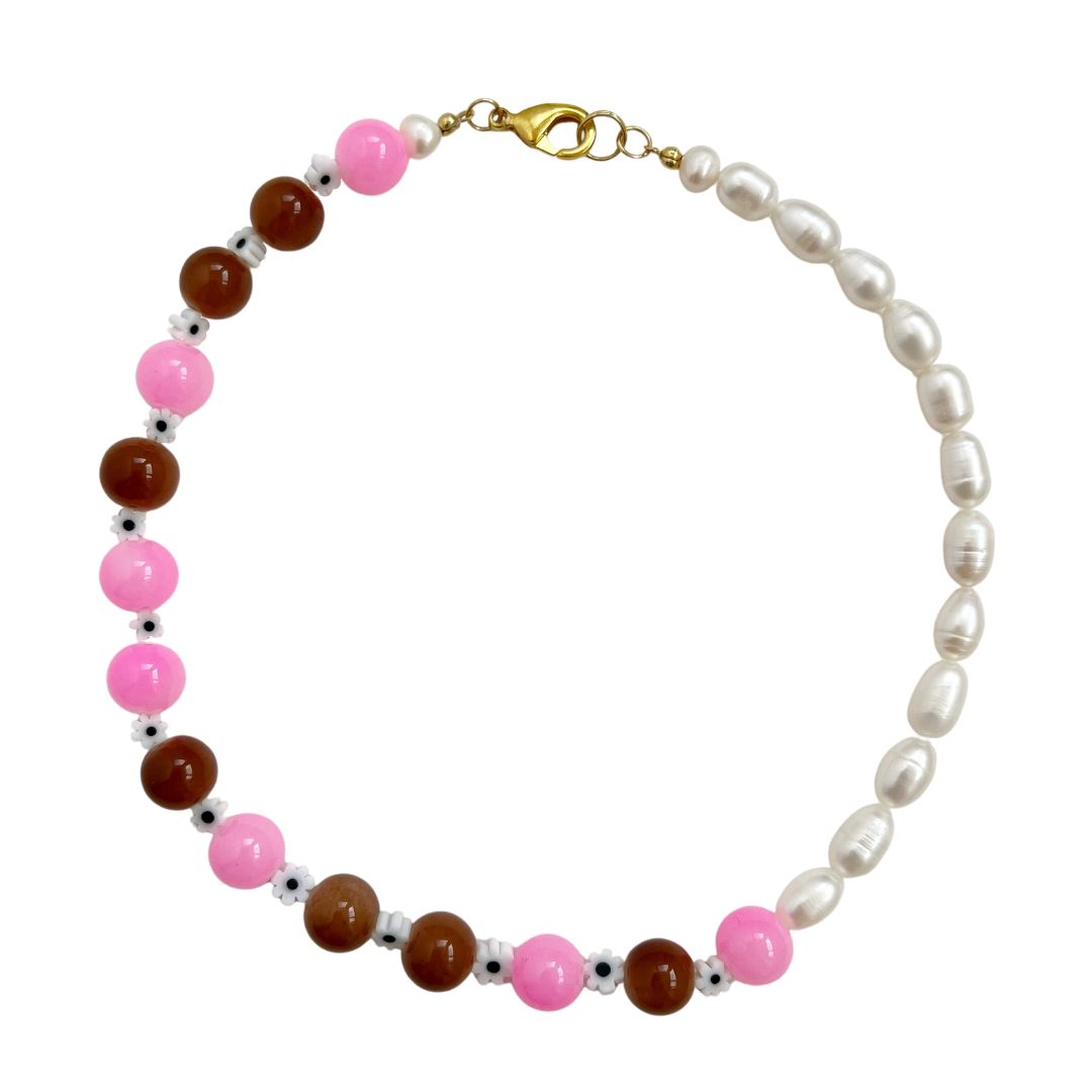 Murano glass and pearls necklace