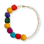 colourful statement pearl necklace