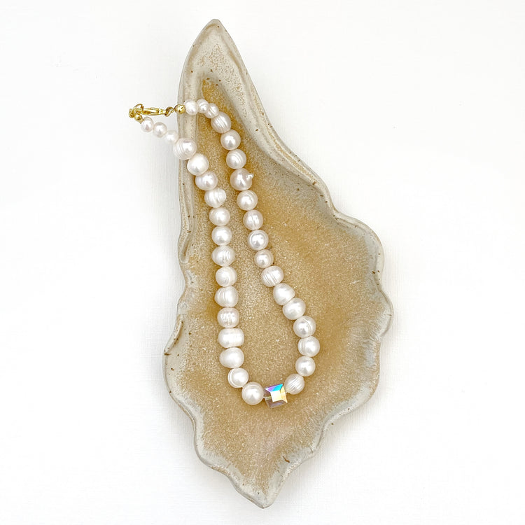 pearl and swarovski necklace