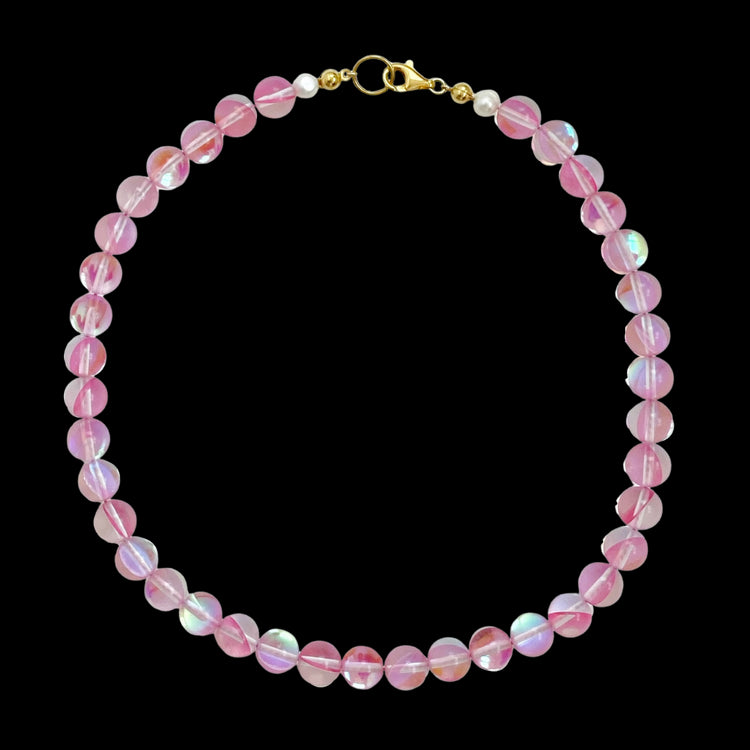 pink zirkonia necklace